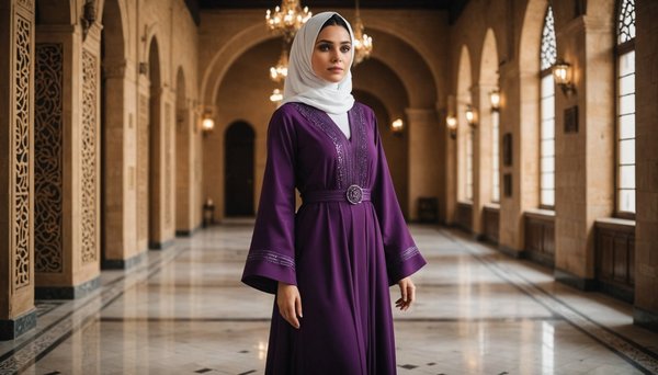 Découvrez l'élégance de l'abaya femme moderne en violet